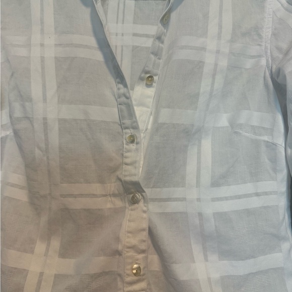 J. McLaughlin White Popover Tunic 3/4 Sleeve Collared Size Small - Picture 4 of 5